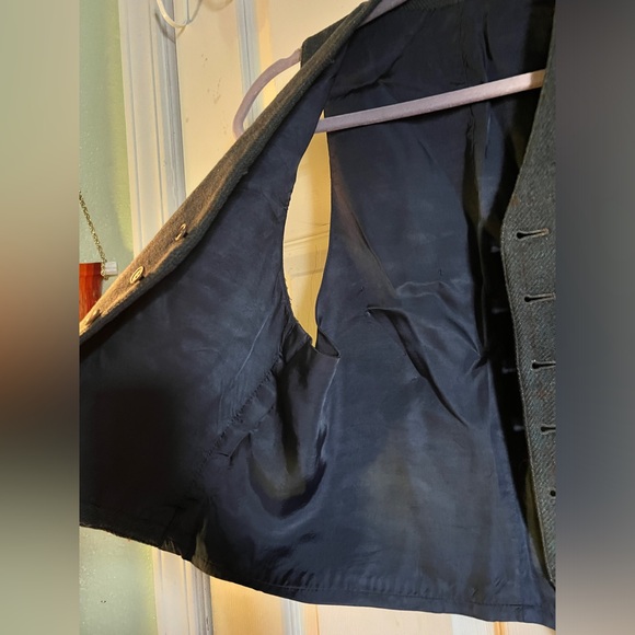 Vintage cowboy cut tweed vest with four front pockets - Picture 4 of 7